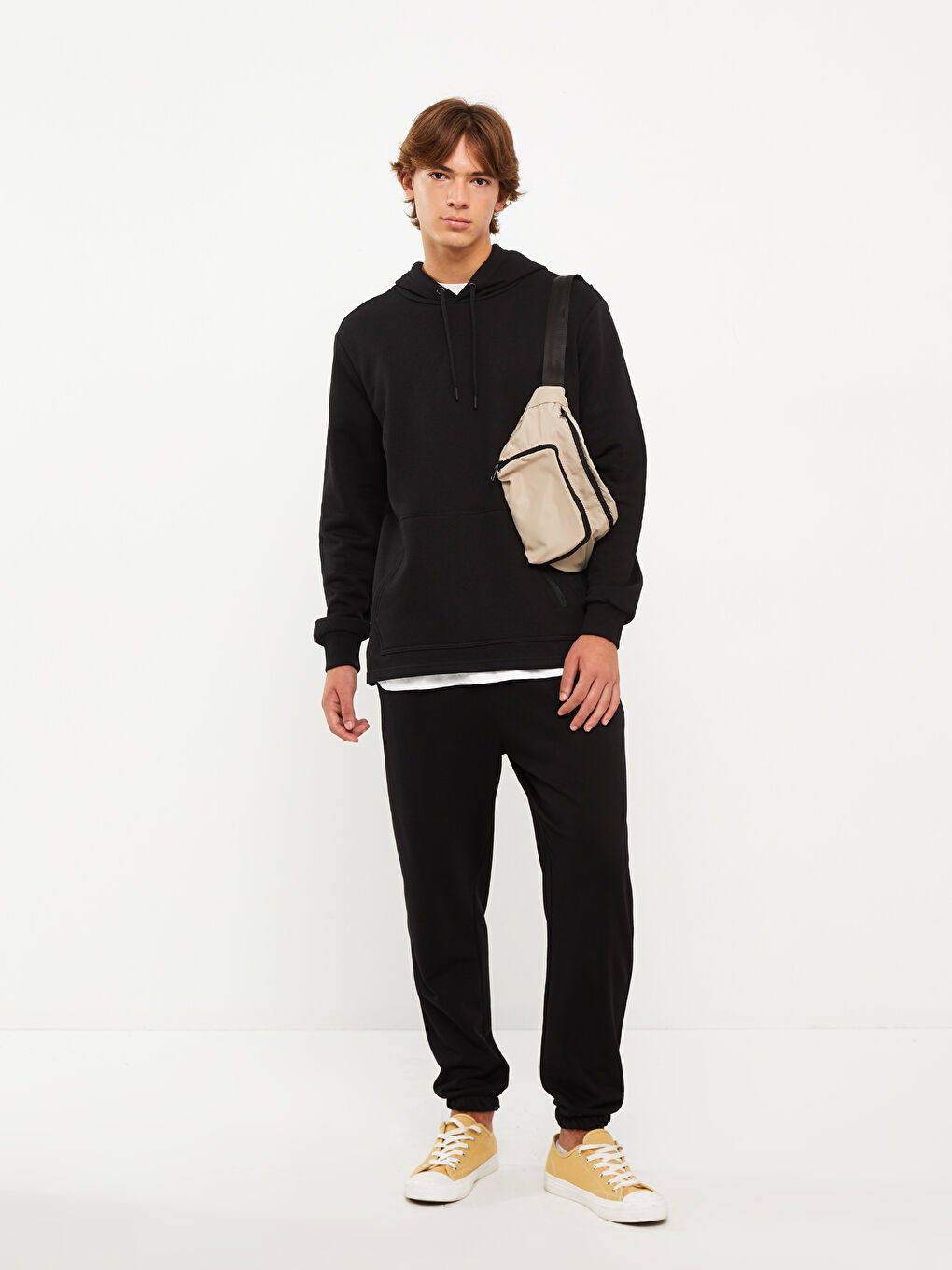 Siyah Standart Kalıp Erkek Jogger Eşofman Altı