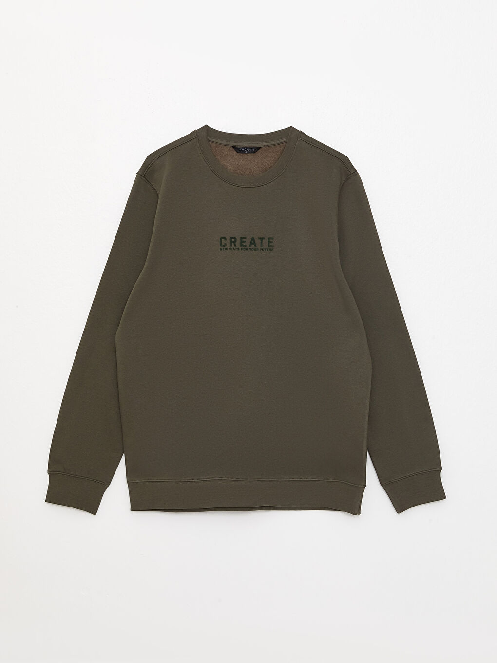 Crew Neck Printed Men's Thick Sweatshirt-5