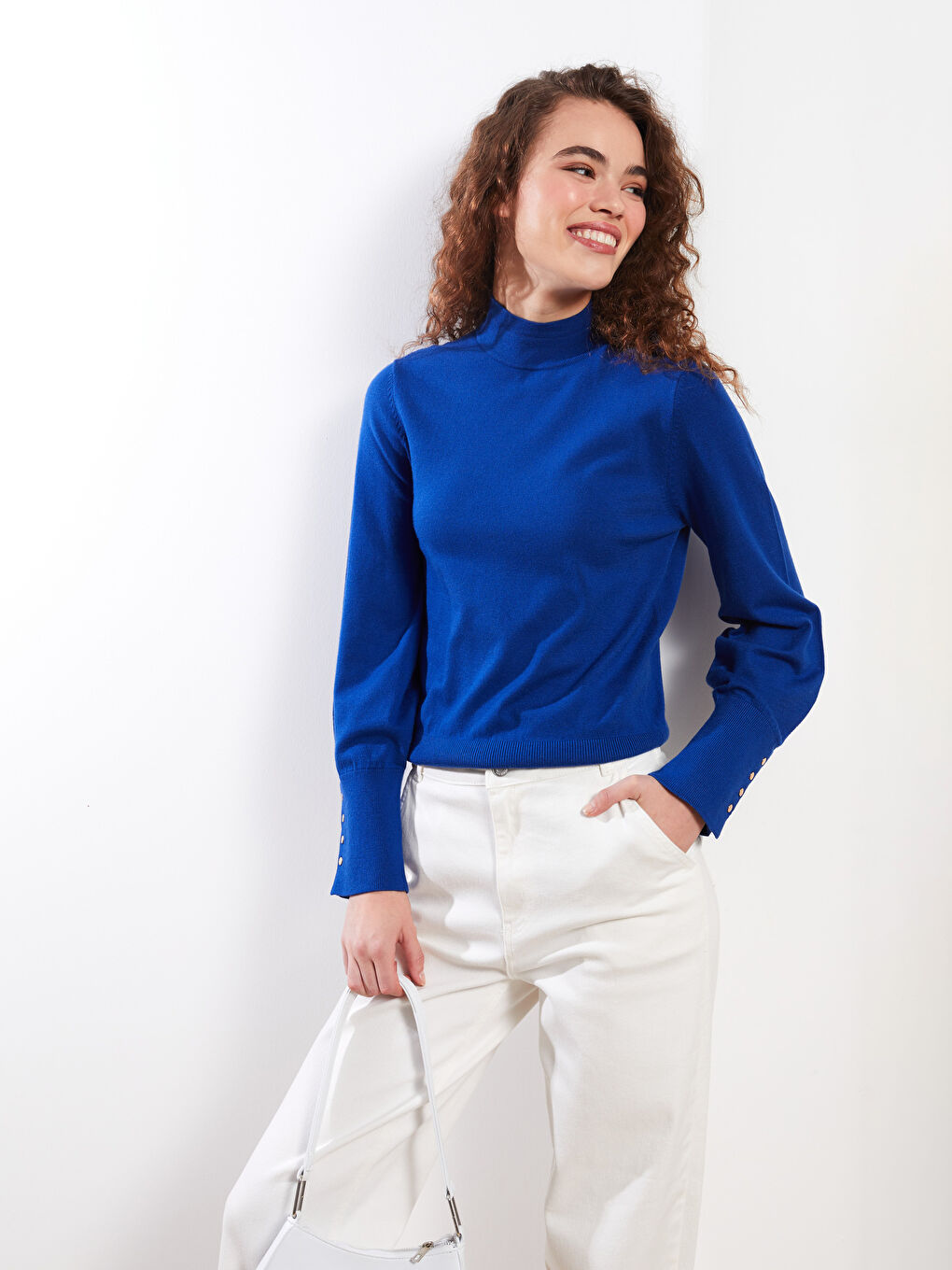 Funnel Neck Women's Knit Sweater