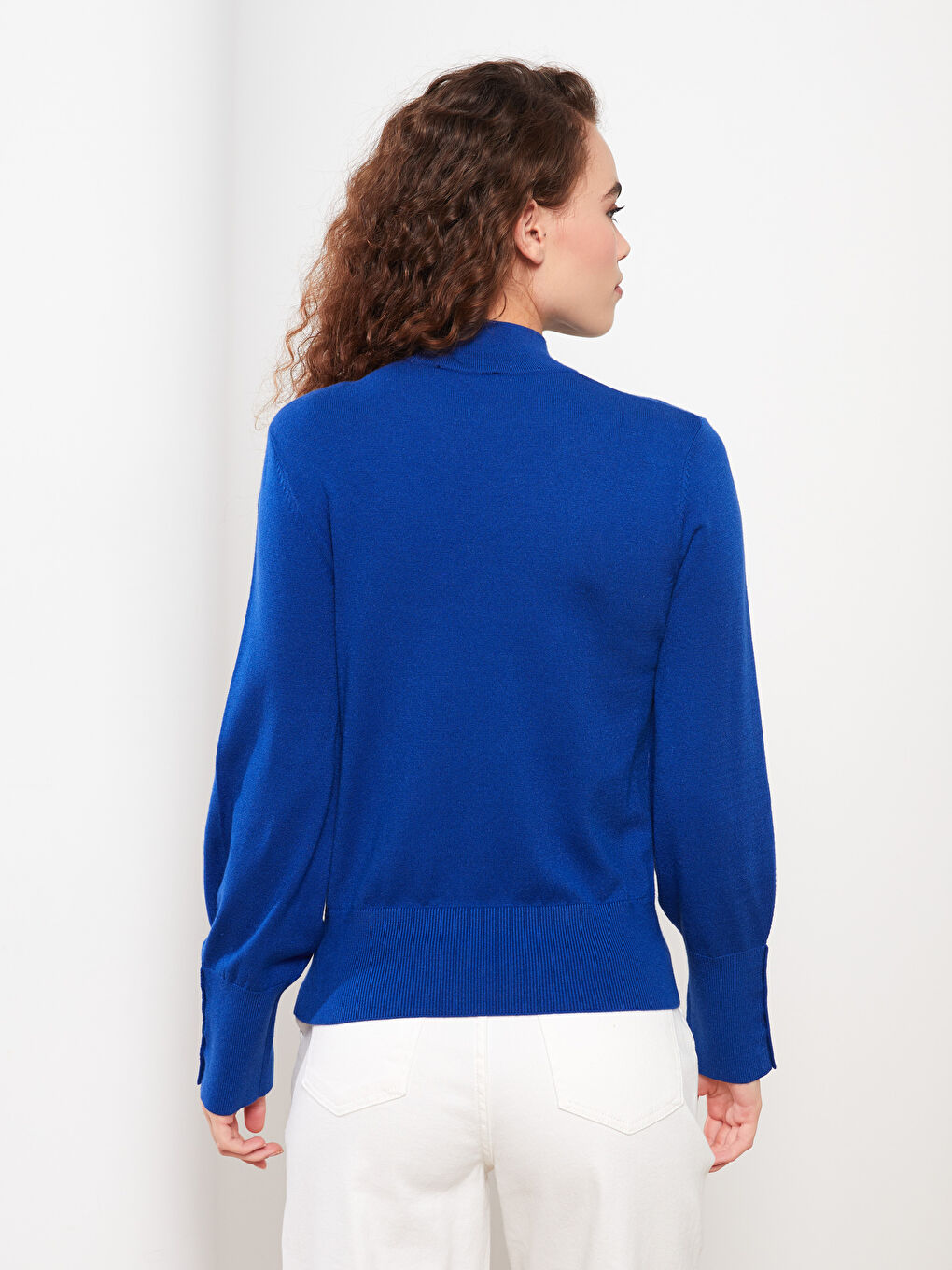 Funnel Neck Women's Knit Sweater-4