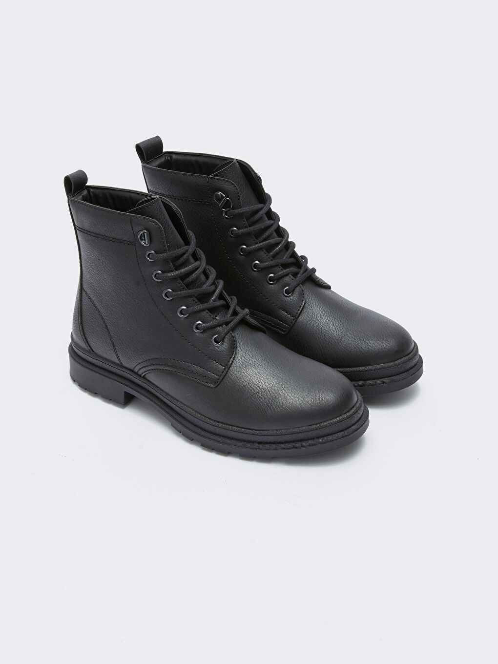 Faux Leather Men's Lace-Up Boots
