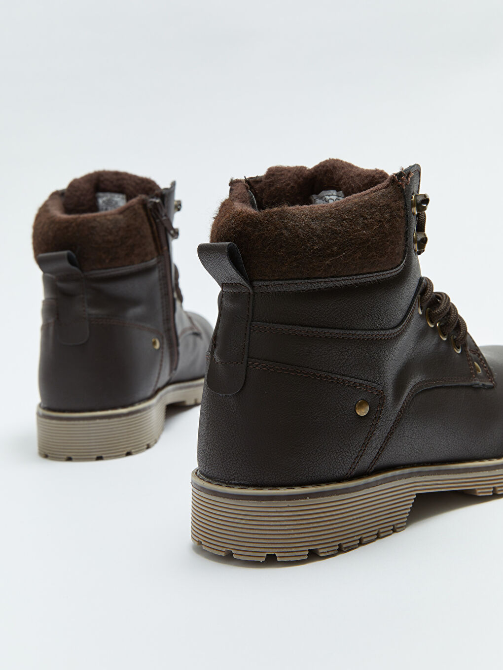 Kahverengi Bağcıklı Deri Görünümlü Erkek Bot-4