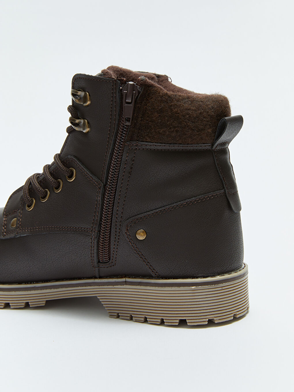 Kahverengi Bağcıklı Deri Görünümlü Erkek Bot-5