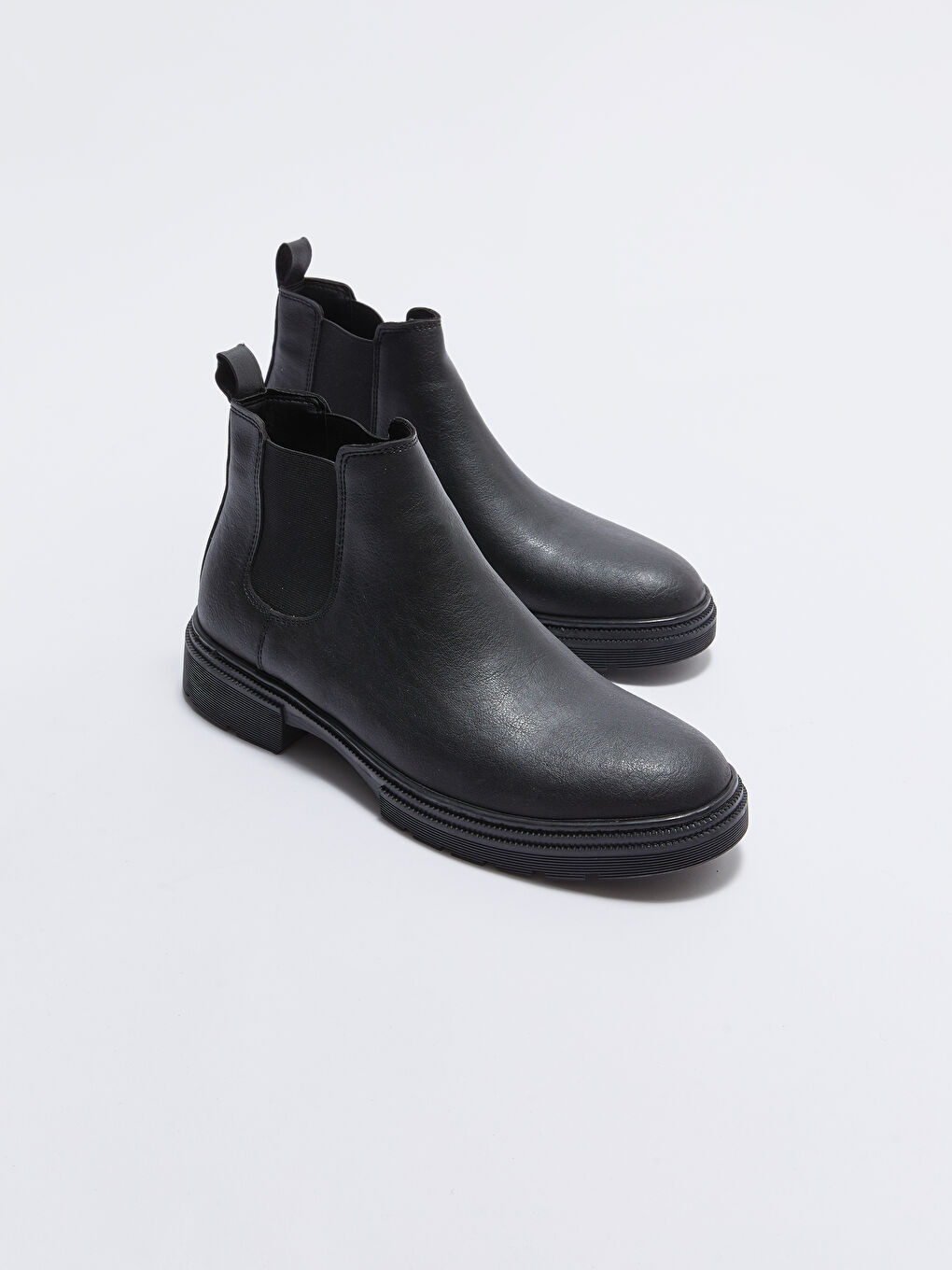 Siyah Deri Görünümlü Bilek Boy Erkek Bot-1