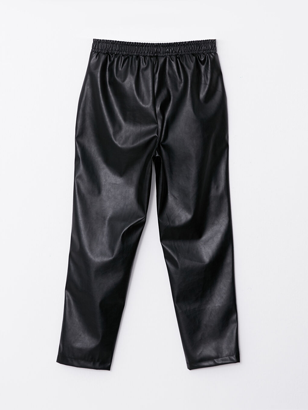 Elasticated Waist Faux Leather Women's Trousers-6