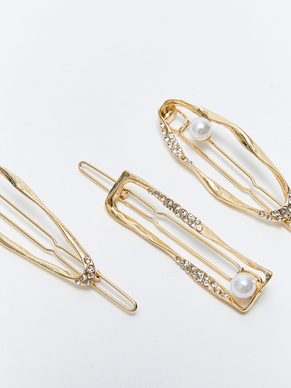 Karışık İnci Detaylı Klips Toka 3'lü-4