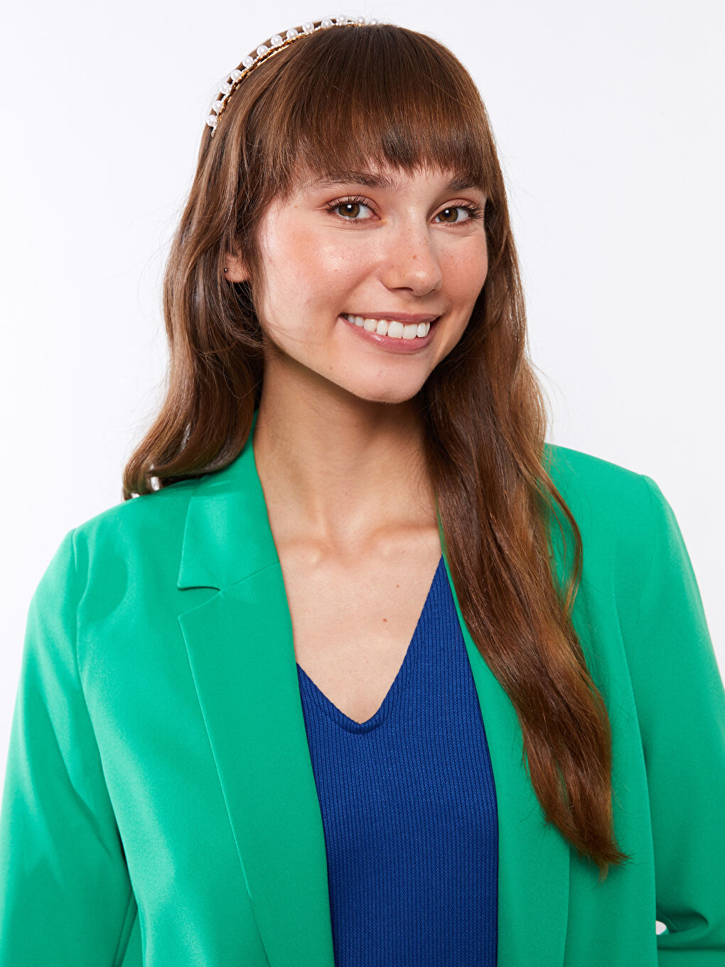 Karışık İnci ve Taş Dizilimli Kadın Taç-1