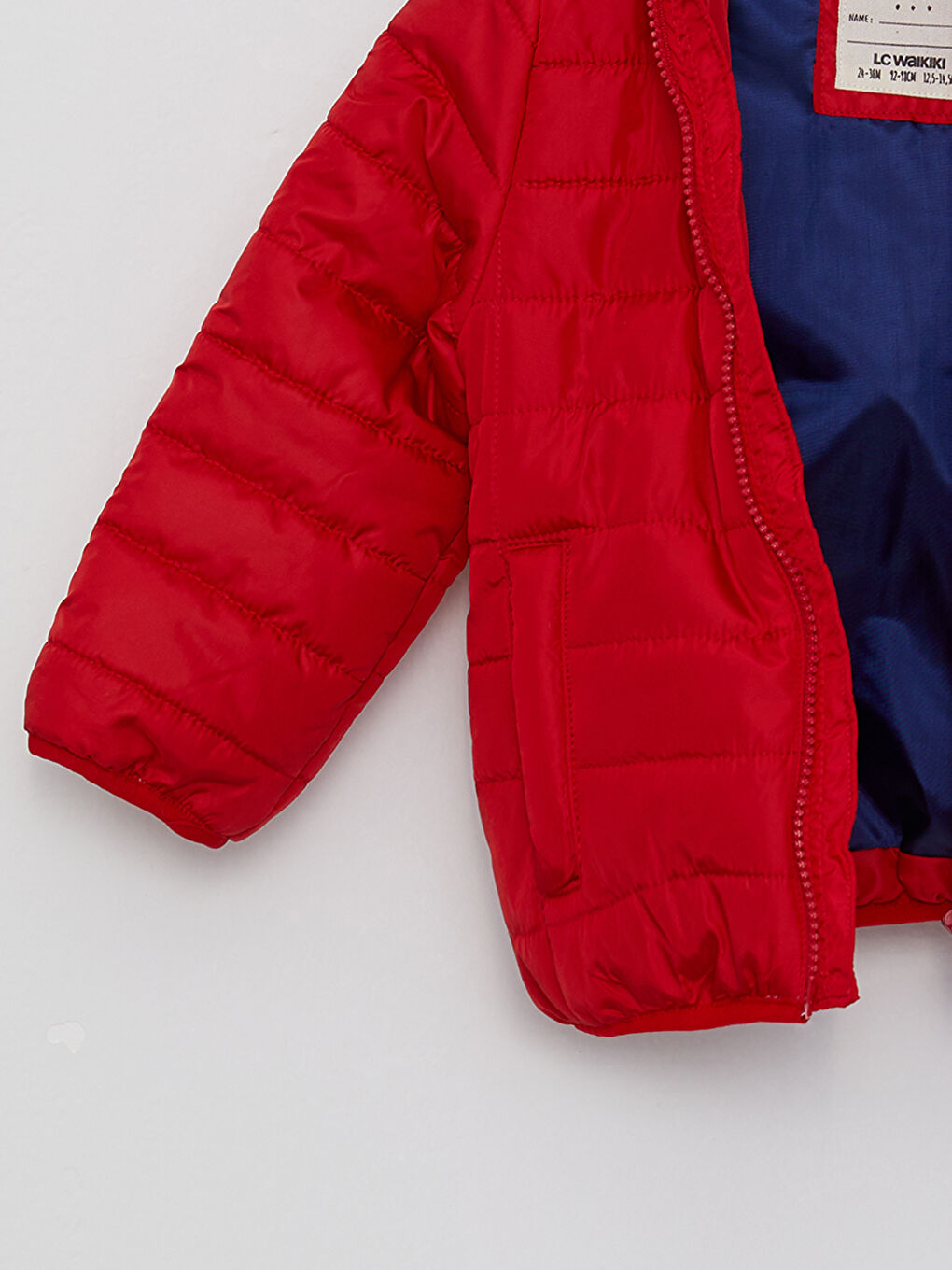 Kırmızı Kapüşonlu Uzun Kollu Erkek Bebek Mont-2