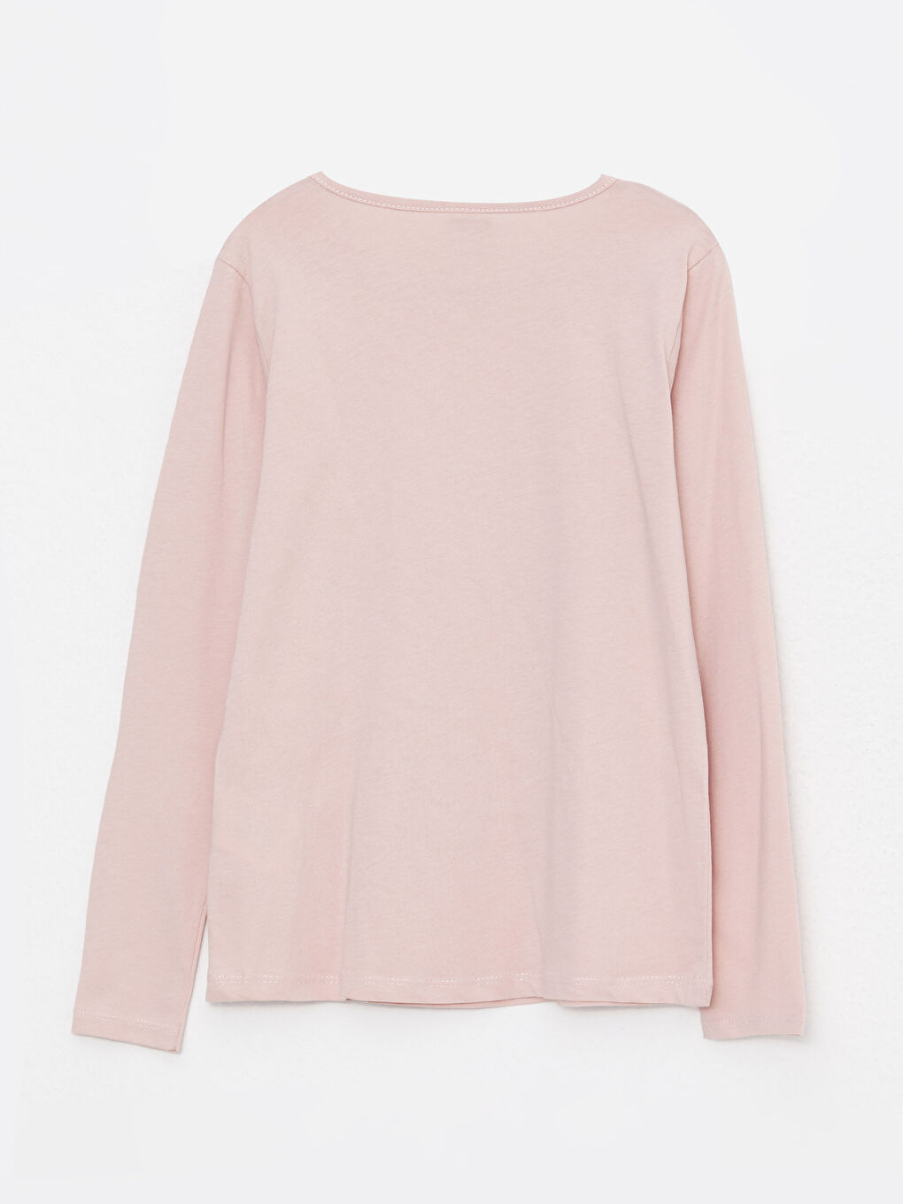 Футболка с круглым вырезом, с принтом, с длинным рукавом, хлопковая, для девочек-1