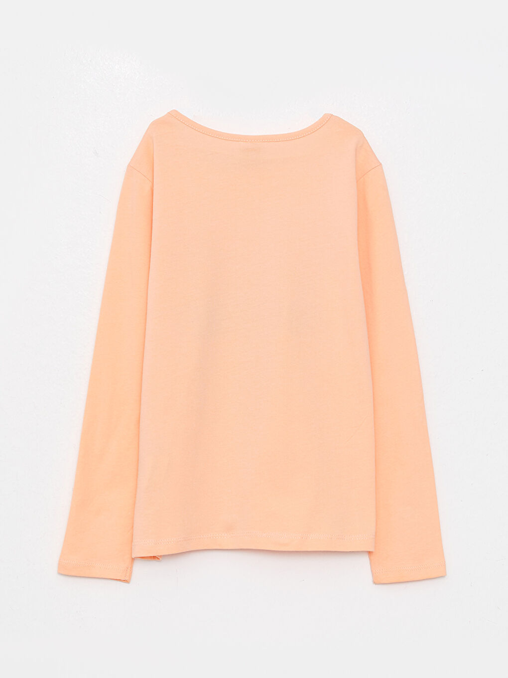 Crew Neck Printed Long Sleeve Cotton Girl T-shirt-1