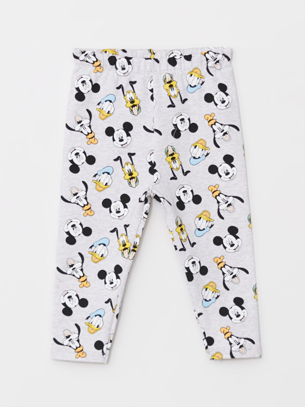 Gri Beli Lastikli Mickey ve Arkadaşları Baskılı Pamuklu Kız Bebek Pijama Alt