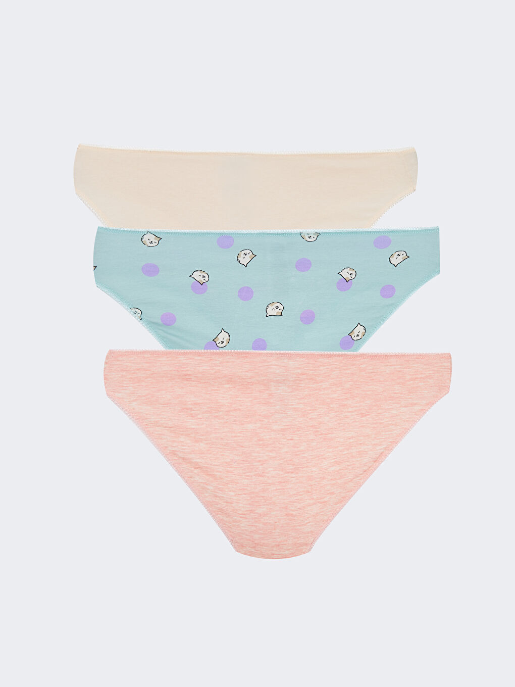 Yeşil Desenli Bikini Külot 3'lü-1