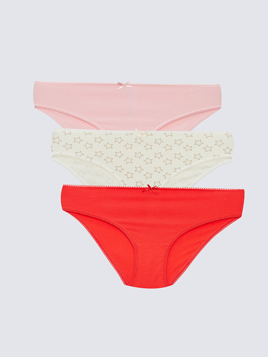 Ekru Desenli Bikini Külot 3'lü Paket