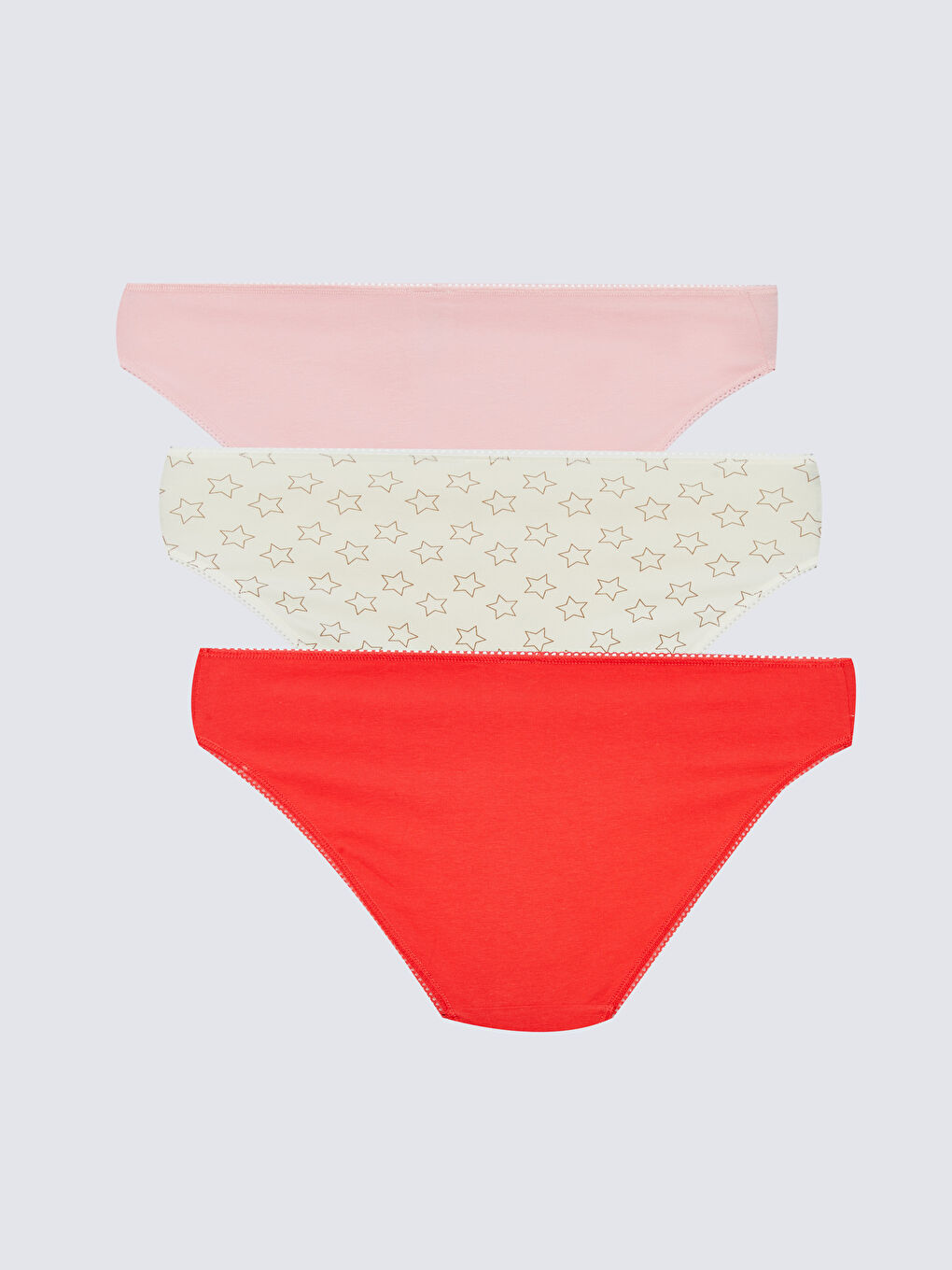 Ekru Desenli Bikini Külot 3'lü Paket-1