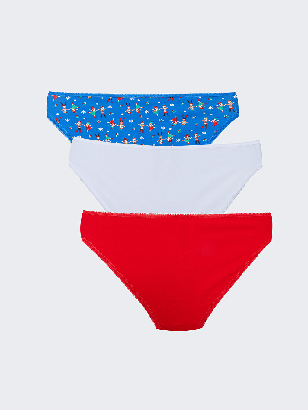 Mavi Desenli Bikini Külot 3'lü-1