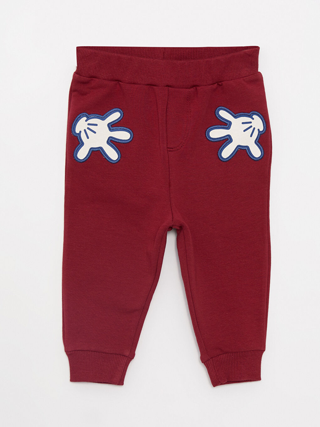 Bordo Bisiklet Yaka Uzun Kollu Mickey Mouse Baskılı Sweatshirt ve Eşofman Alt Erkek Bebek 2'li Takım-3