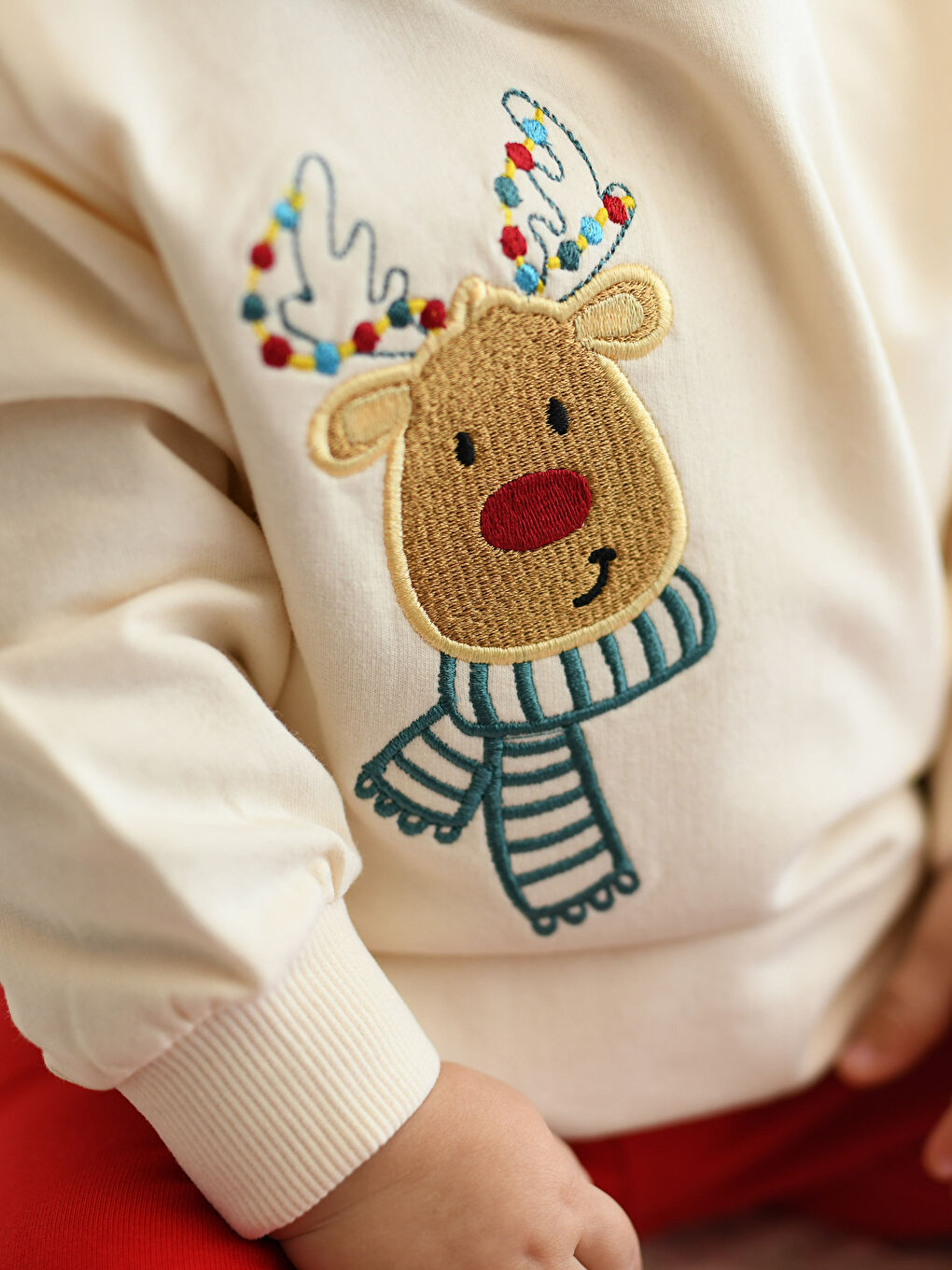 Crew Neck Long Sleeve New Year Themed Baby Boy Sweatshirt and Trousers 2-Pack Set-3