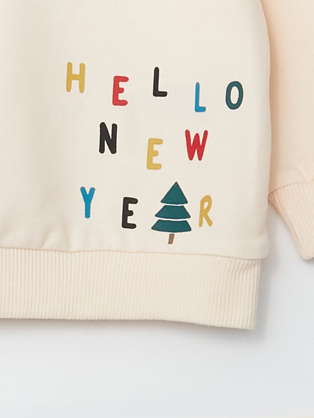 Crew Neck Long Sleeve New Year Themed Baby Boy Sweatshirt and Trousers 2-Pack Set-7