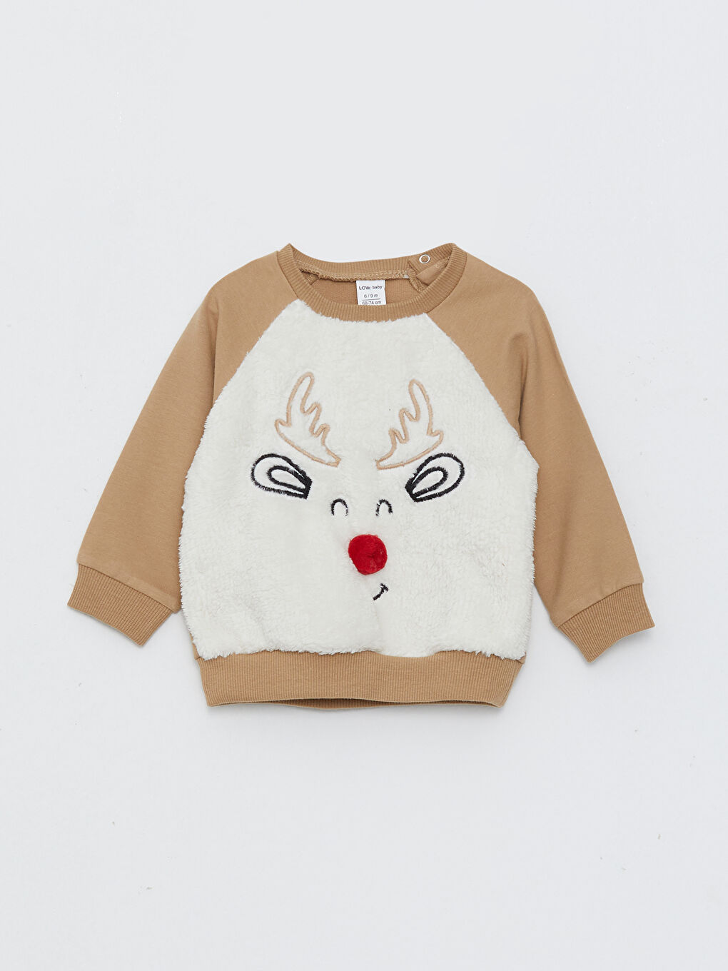 LCW baby Crew Neck Long Sleeve Embroidery Detailed Baby Boy Sweatshirt and Trousers 2-Pack Set -W2CM77Z1-FDU