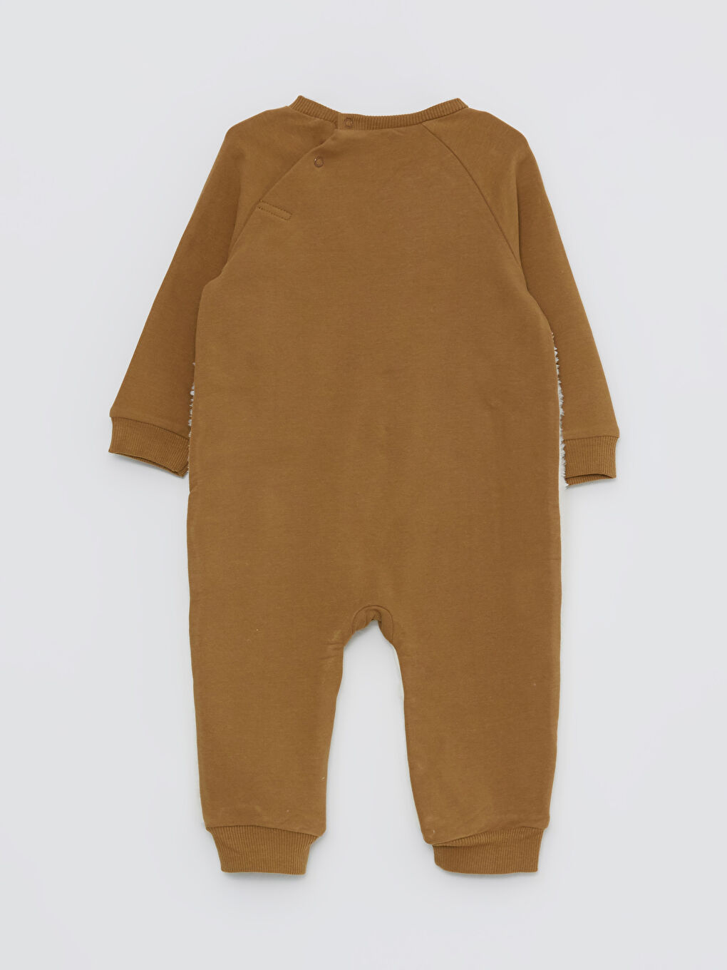 Crew Neck Long Sleeve Embroidery Detailed Plush Baby Boy Rompers-2