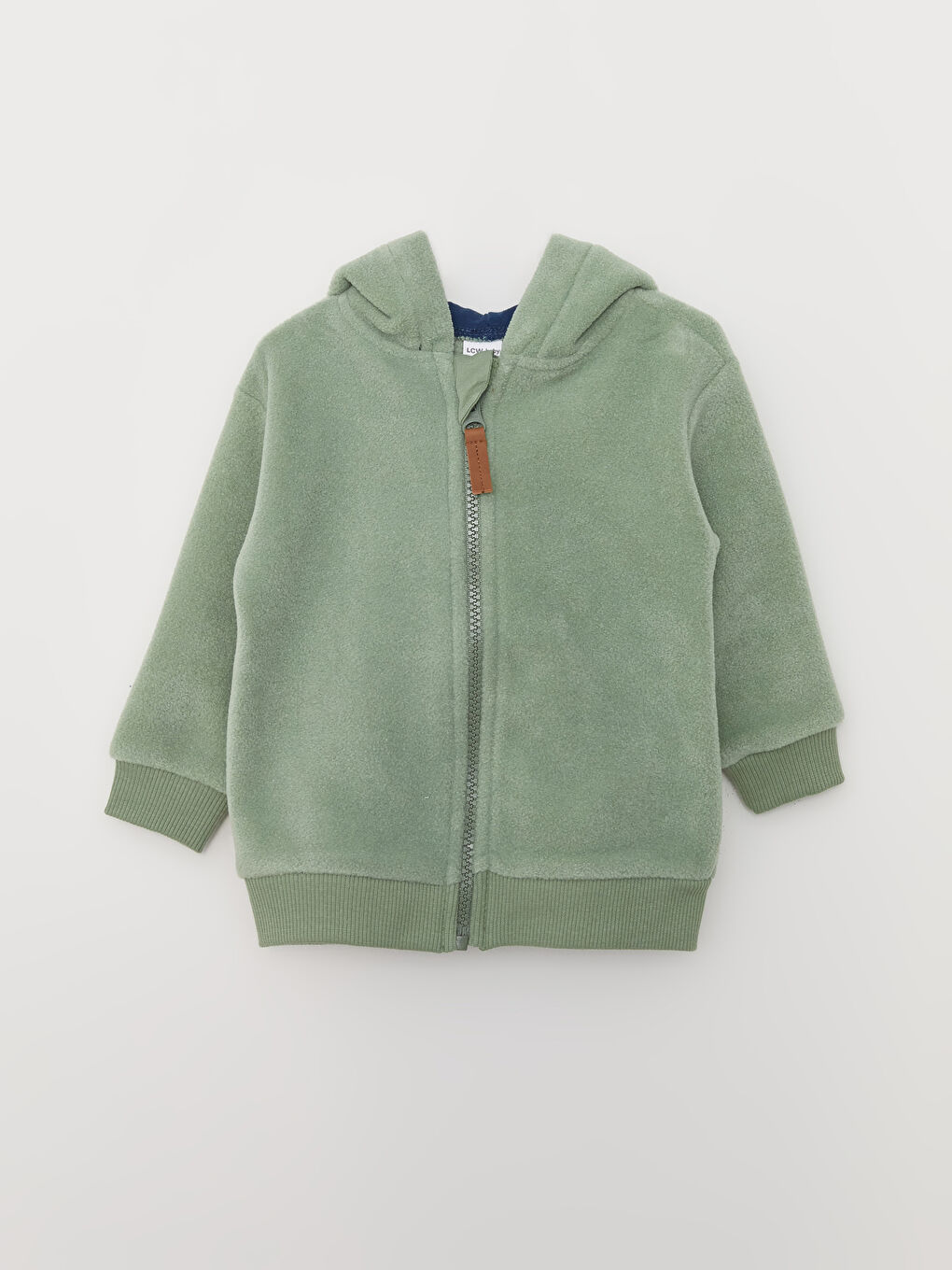 Yeşil Kapüşonlu Uzun Kollu Erkek Bebek Polar Eşofman Takımı-1