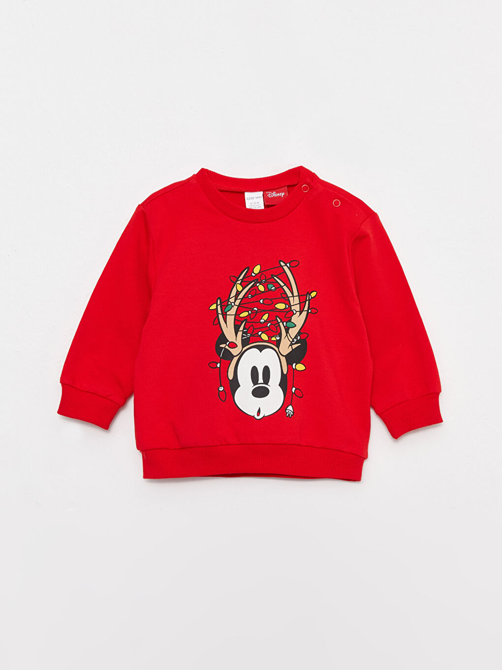 Set de Bluze și Pantaloni de Trening pentru Bebeluși Băieți cu Guler Rotund, Mânecă Lungă, Imprimat Mickey Mouse, 2 Bucăți-1