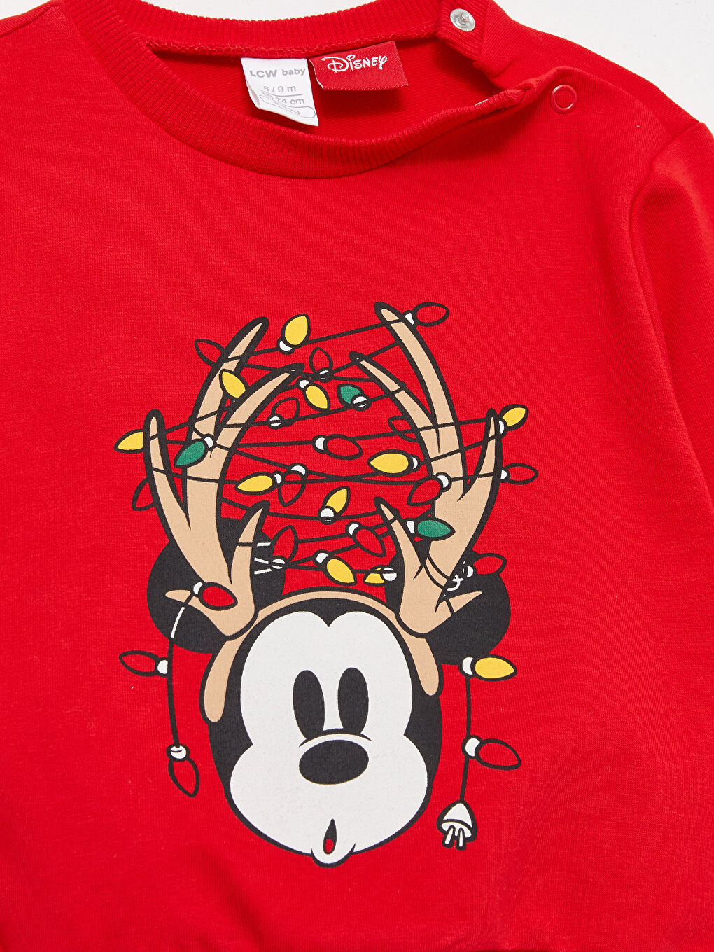 Set de Bluze și Pantaloni de Trening pentru Bebeluși Băieți cu Guler Rotund, Mânecă Lungă, Imprimat Mickey Mouse, 2 Bucăți-3