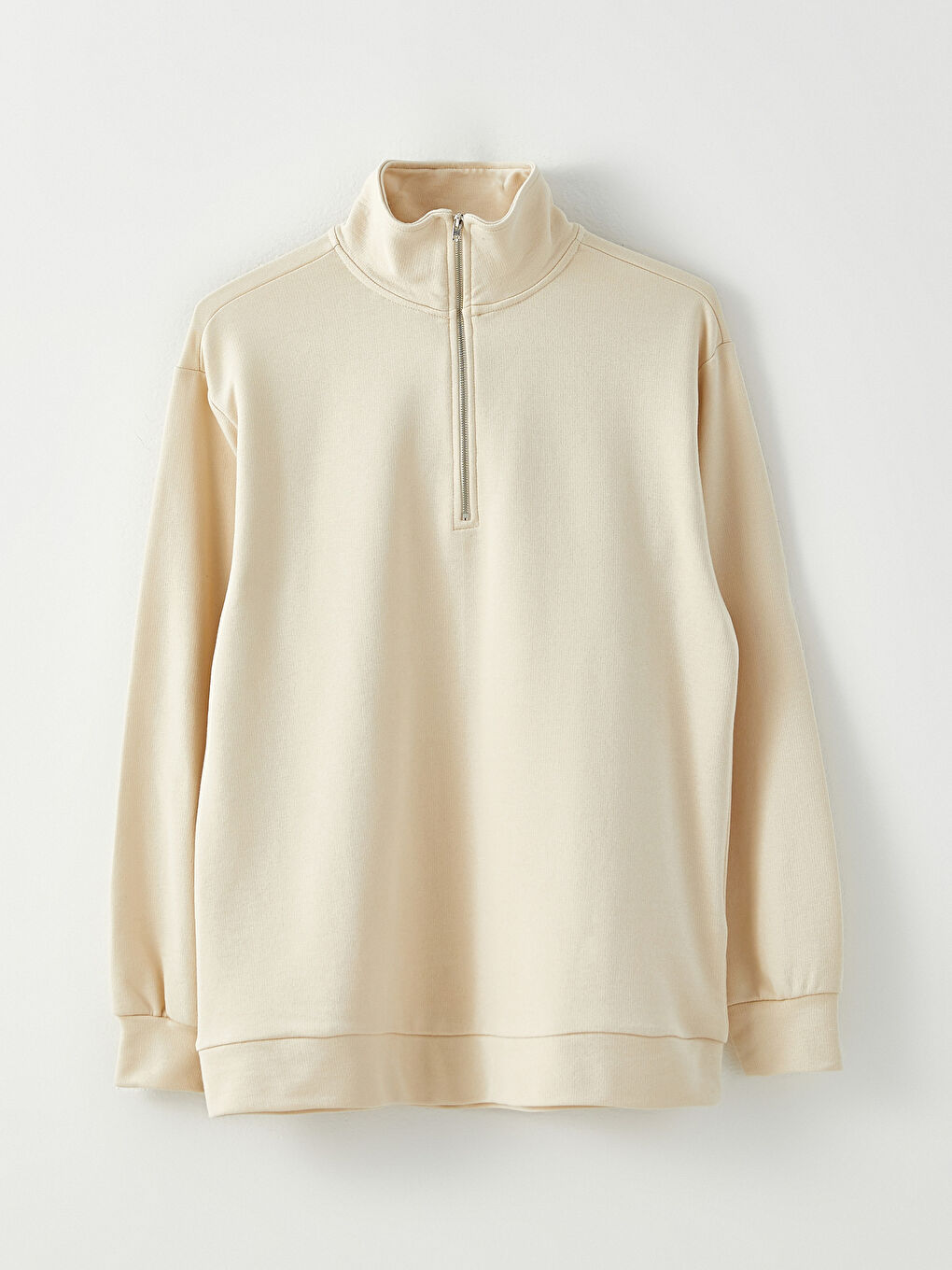 XSIDE Funnel Neck Plain Long Sleeve Women's Sweatshirt