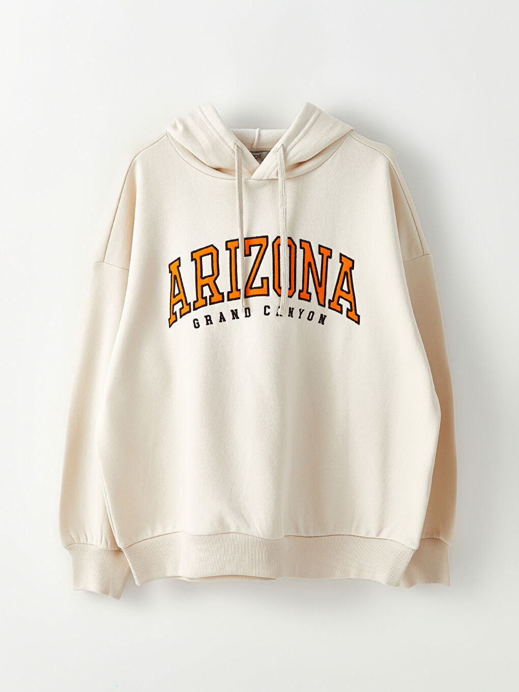 Отпечатан плътен суитшърт с качулка за жени-5