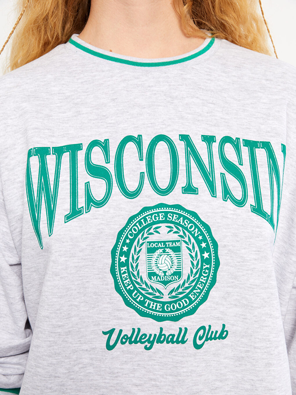 XSIDE Crew Neck Printed Long Sleeve Women's Sweatshirt -W2CN45Z8-LAL