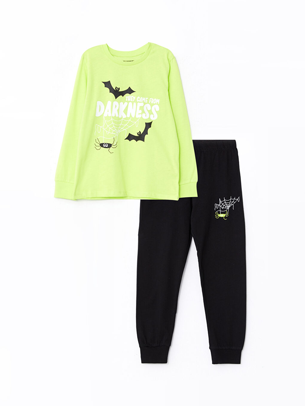 LCW Kids Crew Neck Printed Long Sleeve Boys' Pyjama Set -W2CN66Z4-JSZ