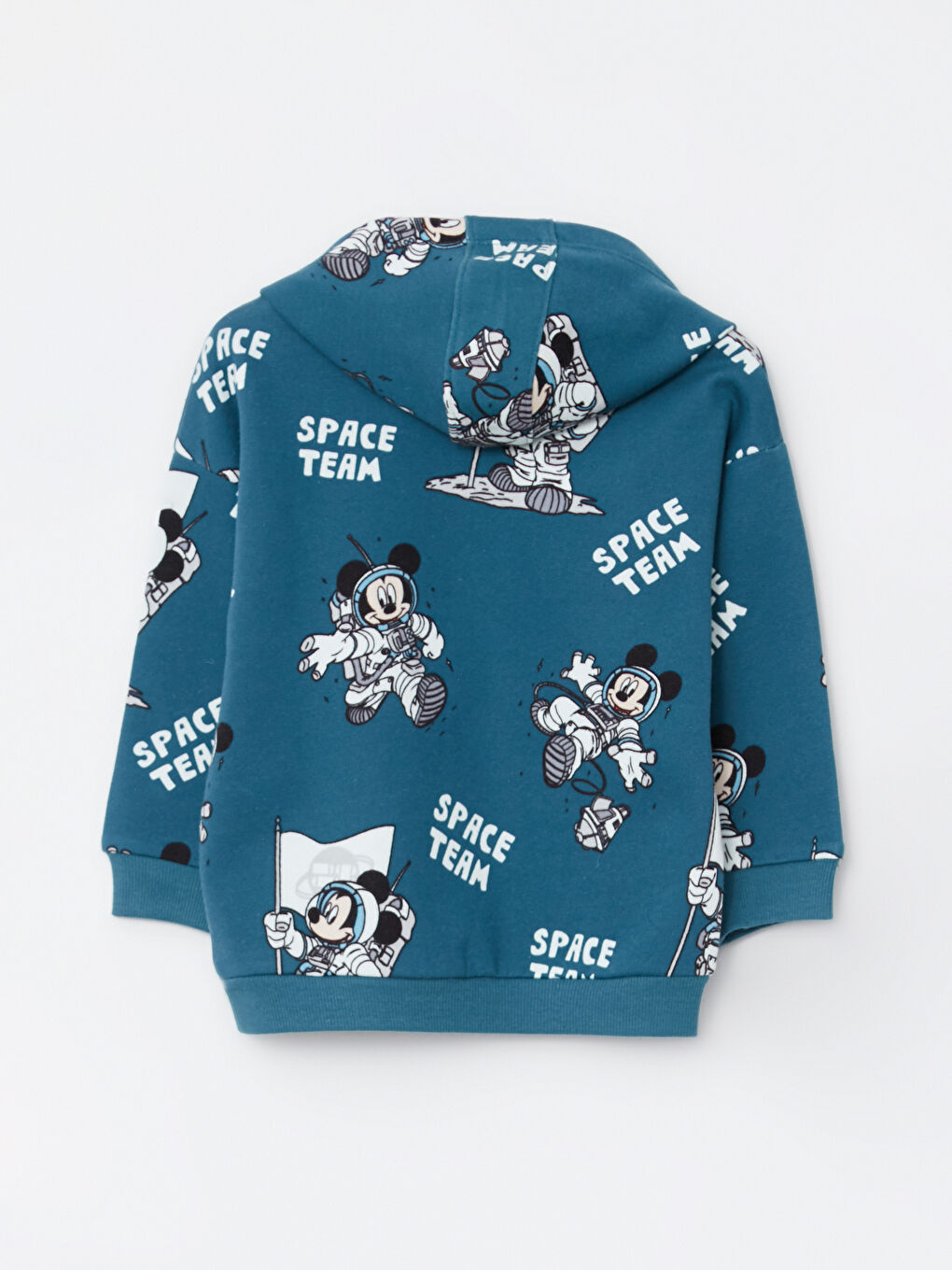 LCW baby Koyu Petrol Baskılı Kapüşonlu Uzun Kollu Mickey Mouse Baskılı Erkek Bebek Sweatshirt ve Pantolon 2'li Takım - 1