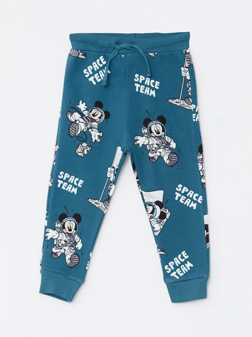 LCW baby Koyu Petrol Baskılı Kapüşonlu Uzun Kollu Mickey Mouse Baskılı Erkek Bebek Sweatshirt ve Pantolon 2'li Takım - 3