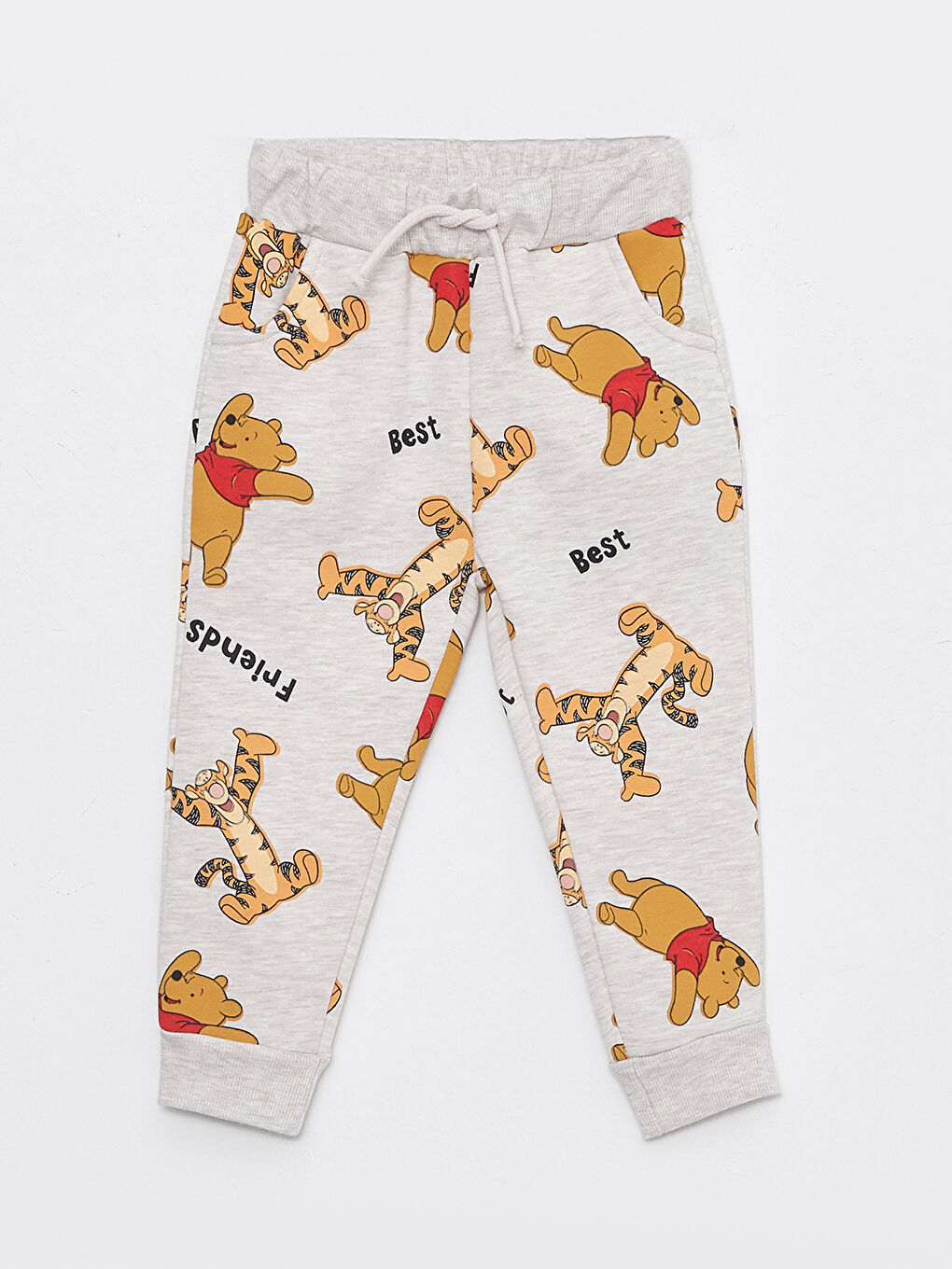 Ekru Winnie the Pooh Baskılı Erkek Bebek Eşofman Alt