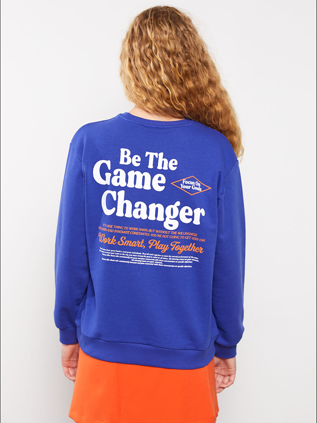 Mavi Bisiklet Yaka Baskılı Uzun Kollu Kadın Sweatshirt-4