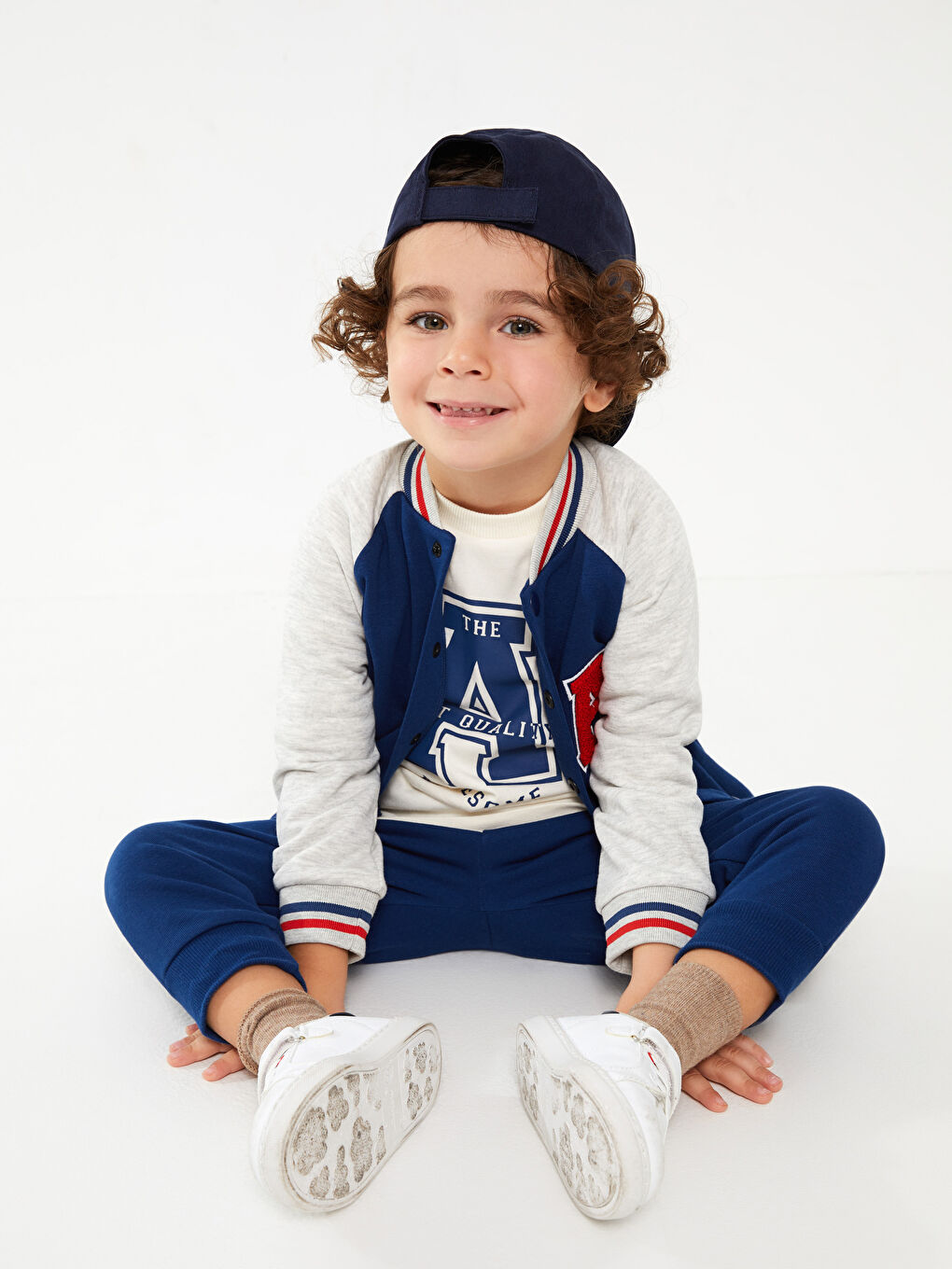 Crew Neck Long Sleeve Printed Baby Boy 3-Pack Set-1