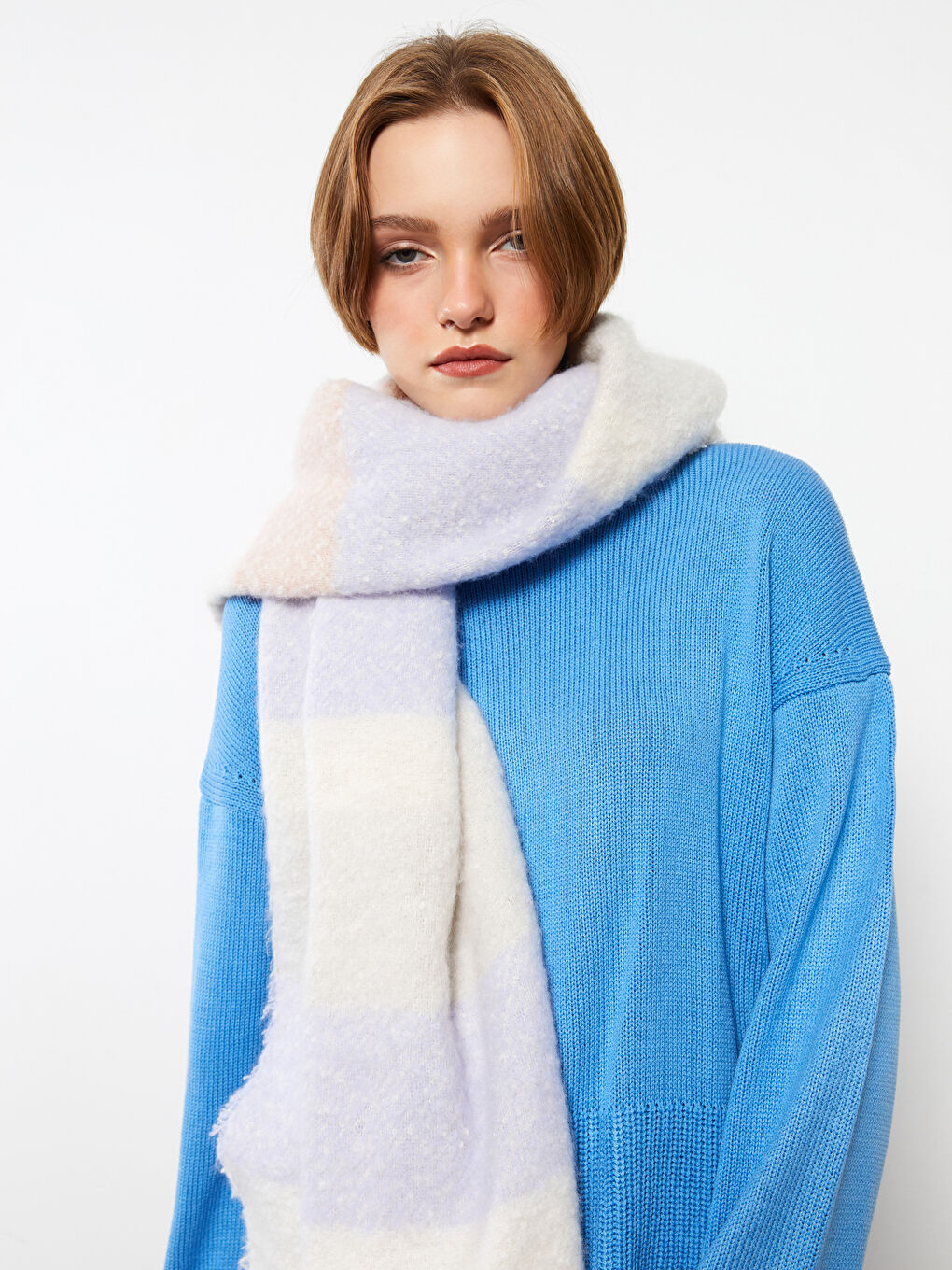 Color Block Fringed Women's Scarf-2