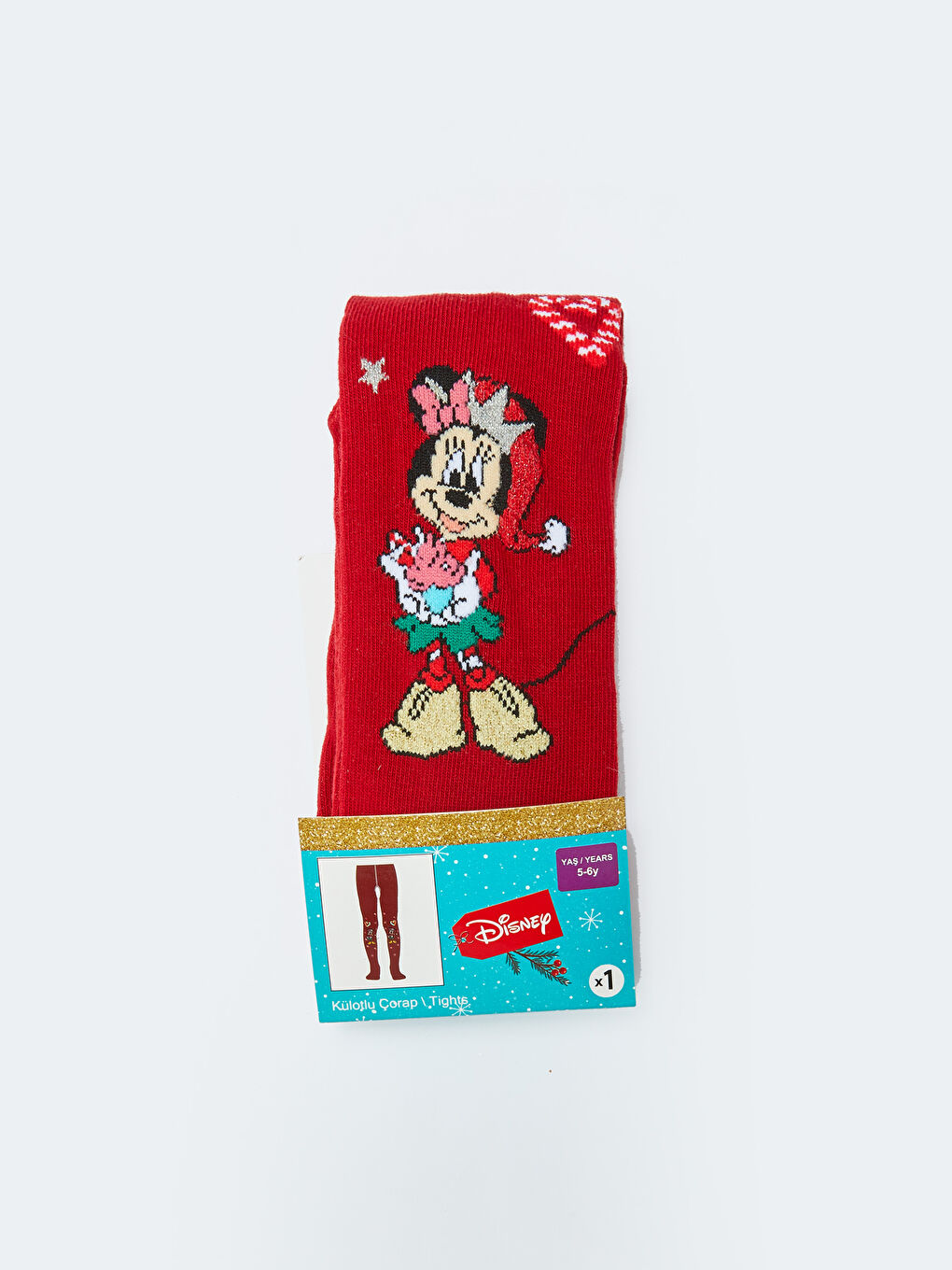 Minnie Mouse Patterned New Year Theme Girls' Tights-1