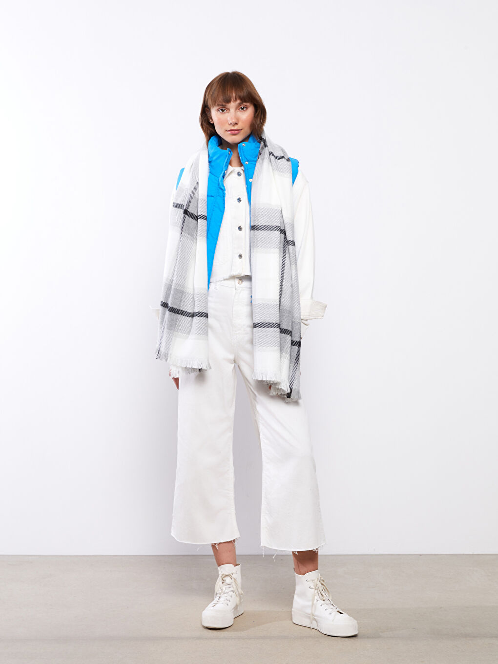 LCW ACCESSORIES Karierter Schal für Damen mit Fransen -W2CP05Z8-LPT