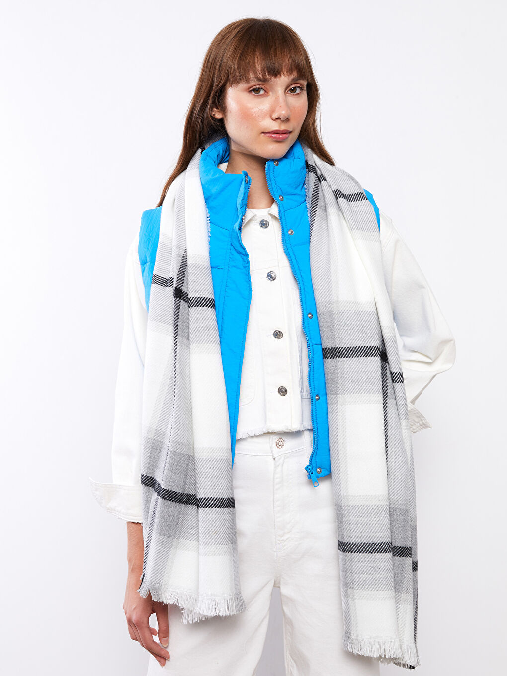 LCW ACCESSORIES Karierter Schal für Damen mit Fransen -W2CP05Z8-LPT