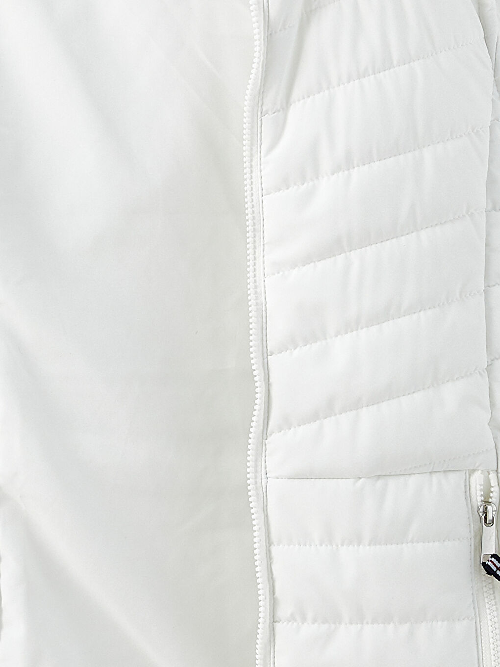 Ekru Kadın Kapüşonlu Düz Şişme Yelek-7