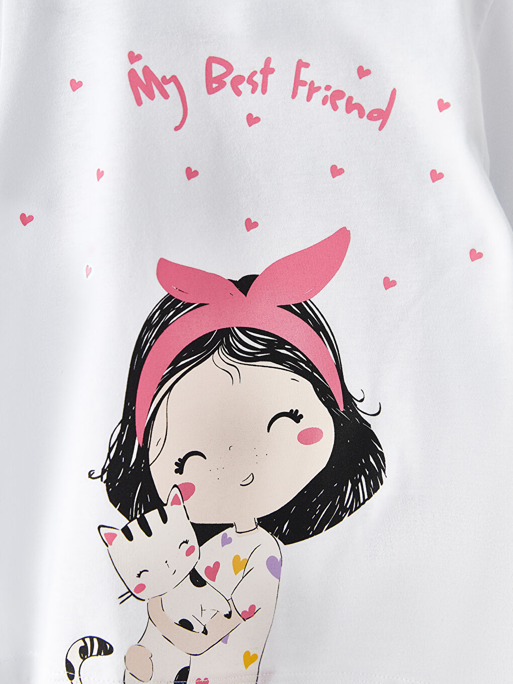 LCW ECO Crew Neck Long Sleeve Printed Cotton Baby Girl T-shirt -W2CP43Z1-KE8