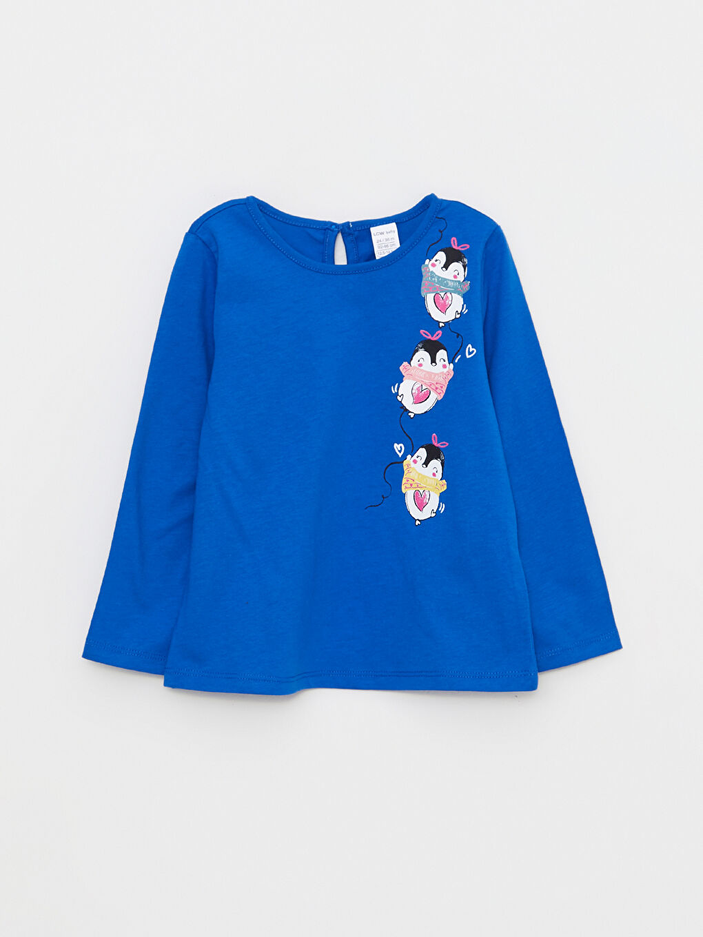 LCW ECO Crew Neck Long Sleeve Printed Cotton Baby Girl T-shirt -W2CP43Z1-UEW