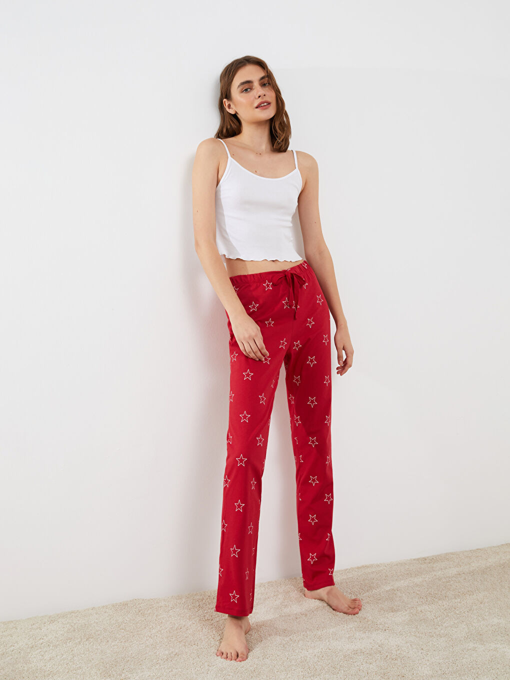 LCW DREAM Yılbaşı Temalı Pamuklu Kadın Pijama Altı -W2CP84Z8-LTR