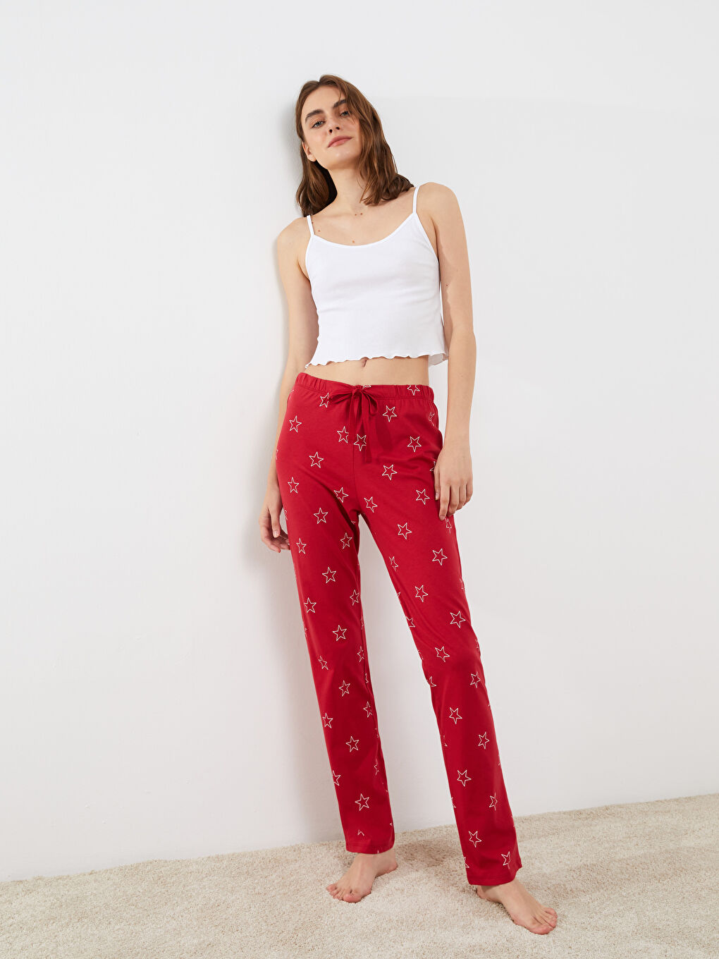 LCW DREAM Yılbaşı Temalı Pamuklu Kadın Pijama Altı -W2CP84Z8-LTR