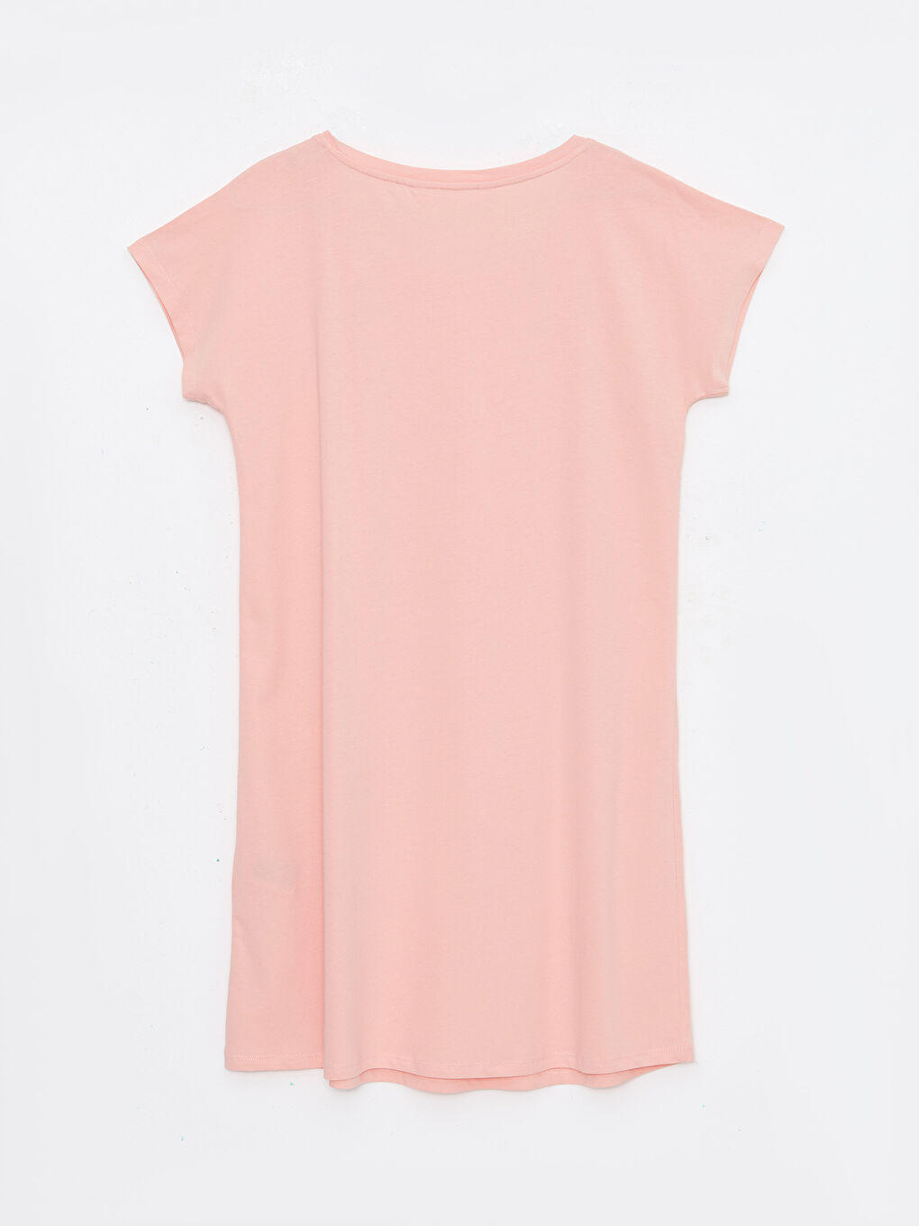 Pembe Bisiklet Yaka Baskılı Kısa Kollu Pamuklu Hamile Gecelik-6