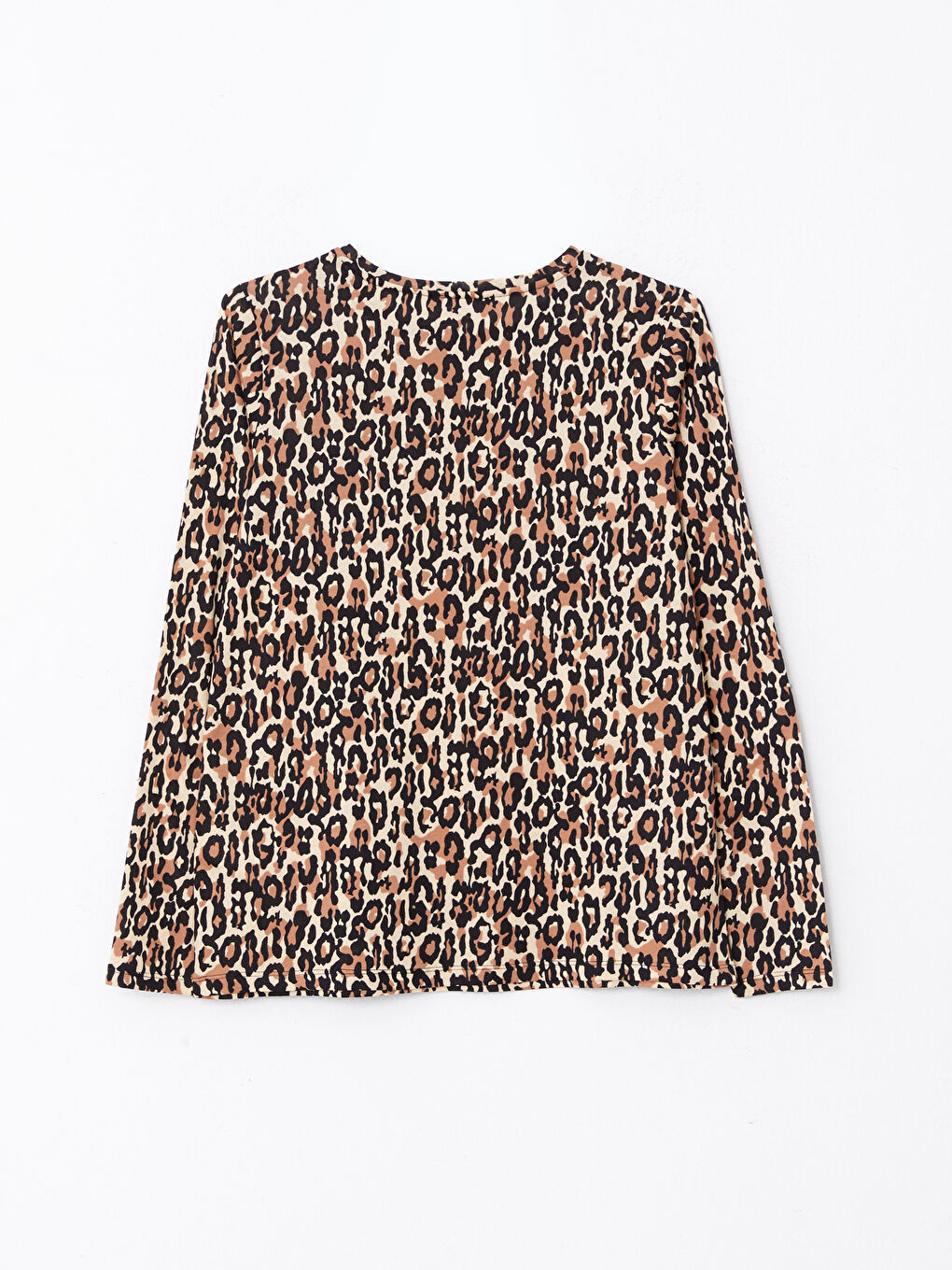 Crew Neck Patterned Long Sleeve Cotton Women's T-Shirt-6