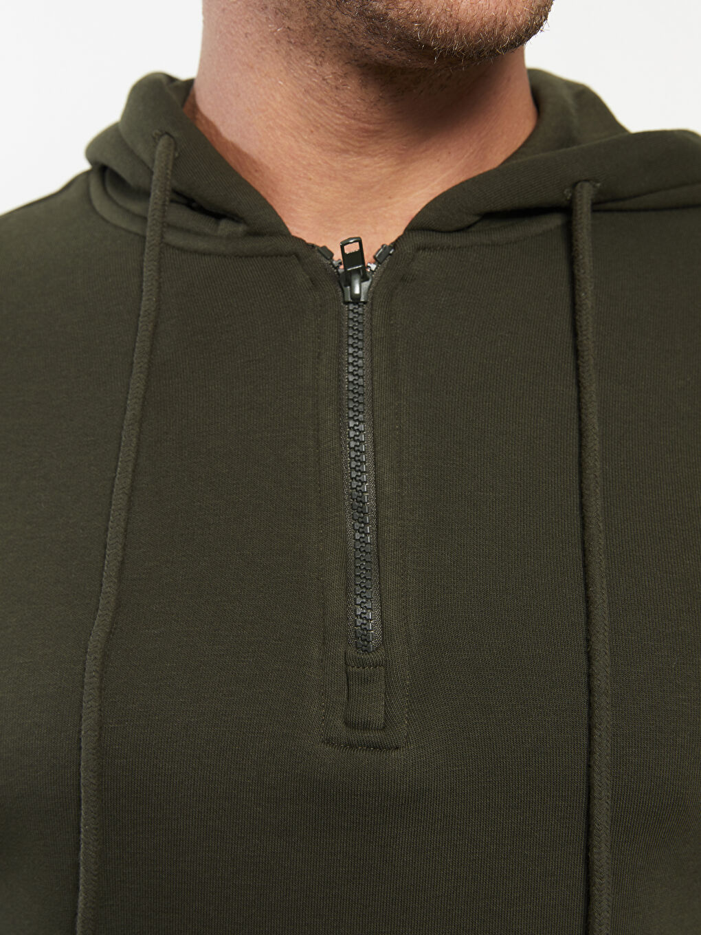 LCWAIKIKI Basic Haki Uzun Kollu Erkek Kalın Hoodie - 2