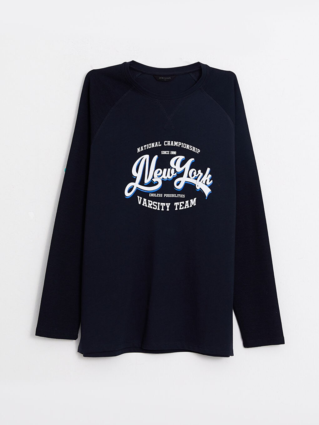 Crew Neck Long Sleeved Printed Combed Cotton Men's T-Shirt-5