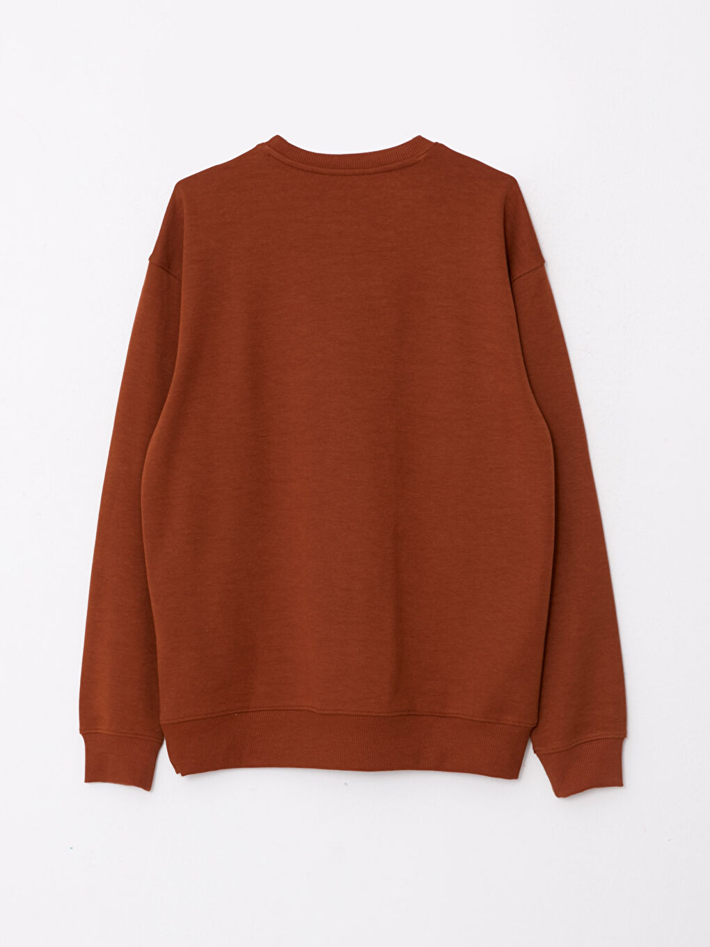 Kahverengi Bisiklet Yaka Uzun Kollu Baskılı Erkek Sweatshirt-6